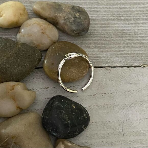 Sterling Silver Oval Toe Ring Midi Ring - Picture 2 of 3